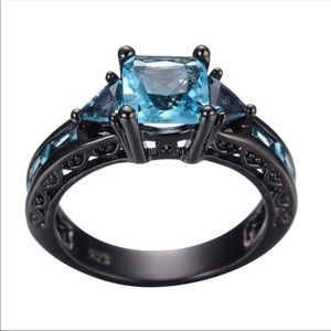 Black blue ring
